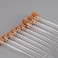 Various Sizes Transparent Glass Flat Bottom Test Tube With Cork Stoppers Empty Scented Incense Sticks Container Eco-friendly 2