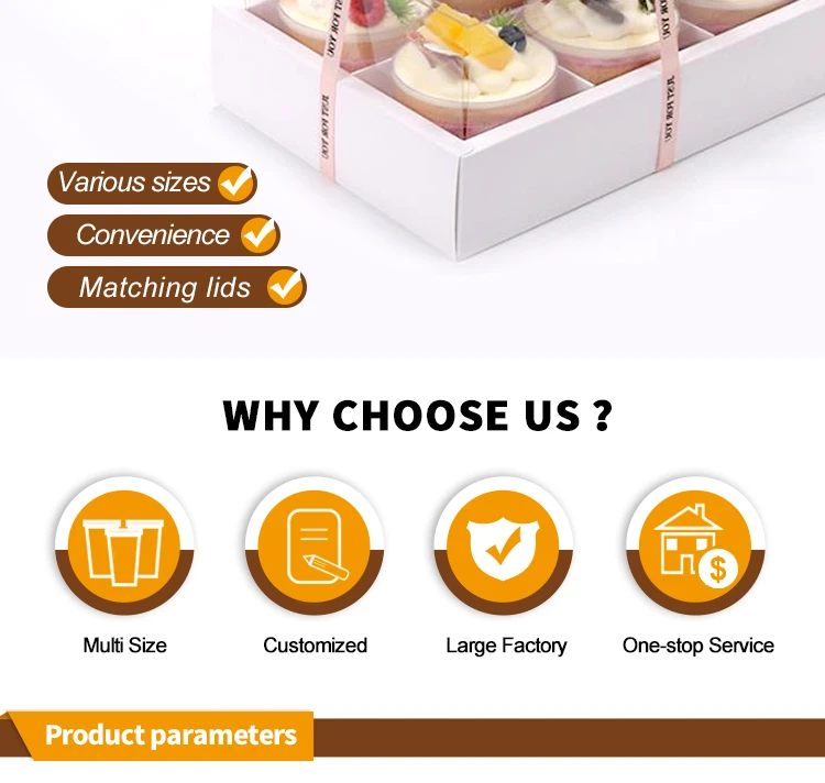 Gold Foil Embossed Multi-Lattice Cupcake Box Hard Dessert Packaging for Cookies, Cakes,... - SKU MCB01035 - UGI Packaging