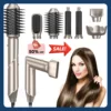 6 in 1 Foldable Hair Dryer Negative Ions Hair Care Hot Air Brush Salon Blow Dryer Wand Ceramic Curling Iron Styler Styling Tools 1