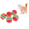 5/10Pcs EVA Rainbow Balls Cat Toy Ball Colorful Elastic Rainbow Balls Fun To Play with Chew Resistant Silent Ball Teasing 5