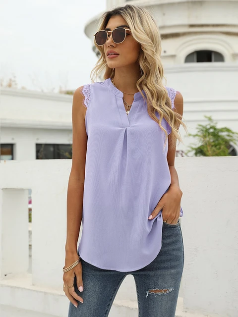 Womens Blouses Fashion Women Ladies Summer Elegant  Elegant Blouse Lady  Sleeveless - Women Blouse - Aliexpress