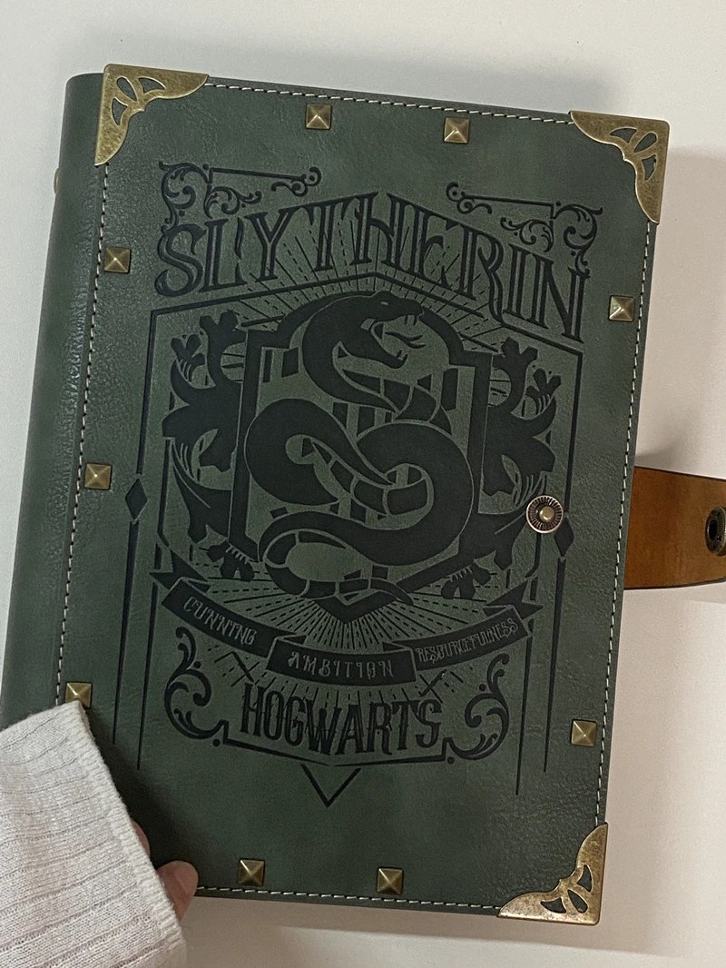 Caderno Kraft Vintage de Folhas Soltas de Hogwarts, A5 B5, B5, Bloco de Hogwarts, Sonserina Grifinória, Corvinal, Lufa-Lufa, Livro Documentos