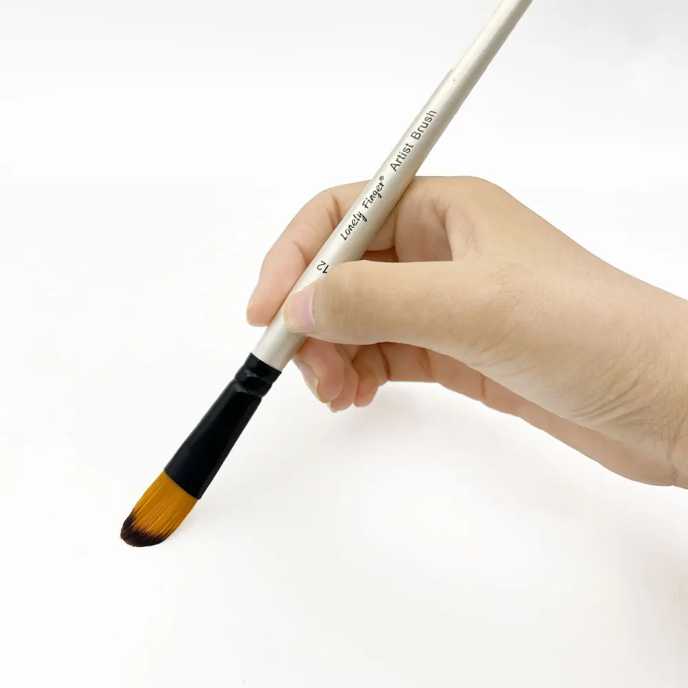 Filbert Paint Brushes Set, 6Pcs Artist Paintbrushes for Acrylic Oil Watercolor Gouache Painting, Premium Nylon Art Paint Brush 4