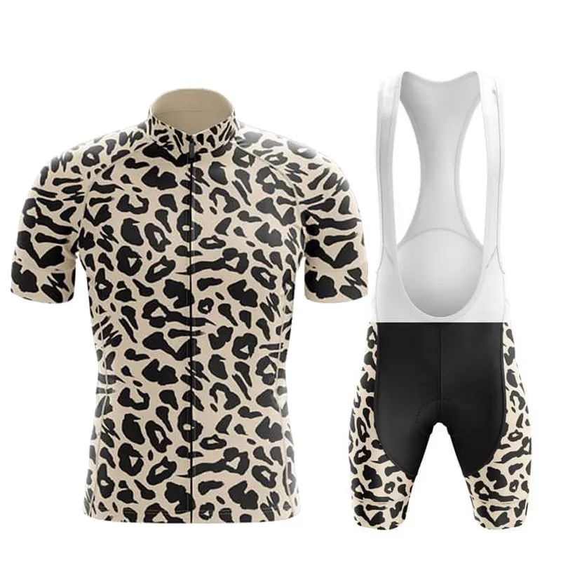Leopard Print Bike Uniform New Man's Short Sleeves Cycling Clothing Summer MTB Bike Riding Cycling Jersey Set Ropa Maillot