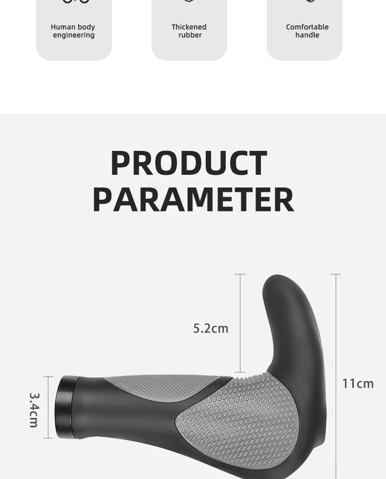1-teilige Fahrradlenkergriffe für Komfort – ergonomischer Stil zur Handmüdung und zur Verbesserung der Kontrolle – perfektes Fahrradzubehör – Detail 3