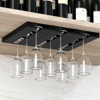 Wine Rack Glass Holder home Kitchen Under Cabinet storage rack Free punching Stemware Glass Cup Upside Down holders for glasses 1
