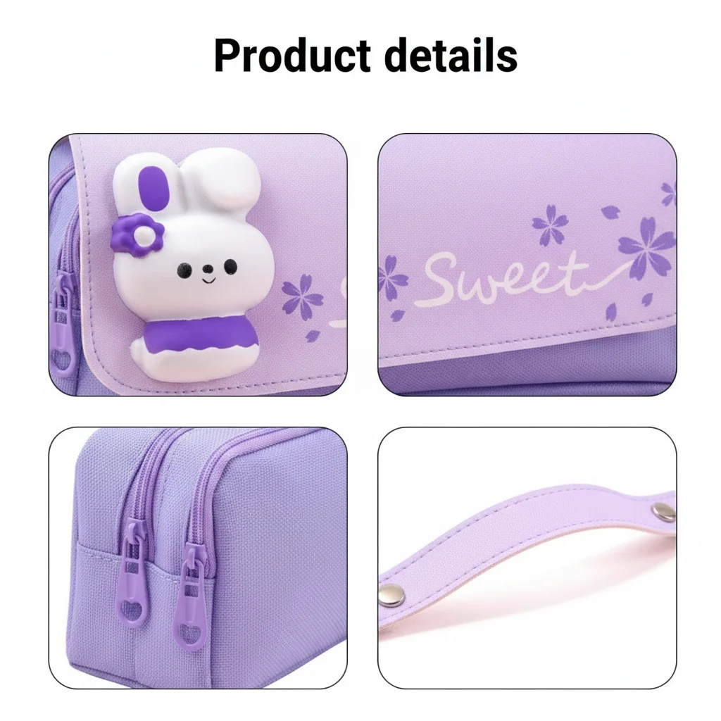 학생과 직장인을 위한 스트레스 해소 장난감이 포함된 연필 파우치 대용량 방수 정리 가방
