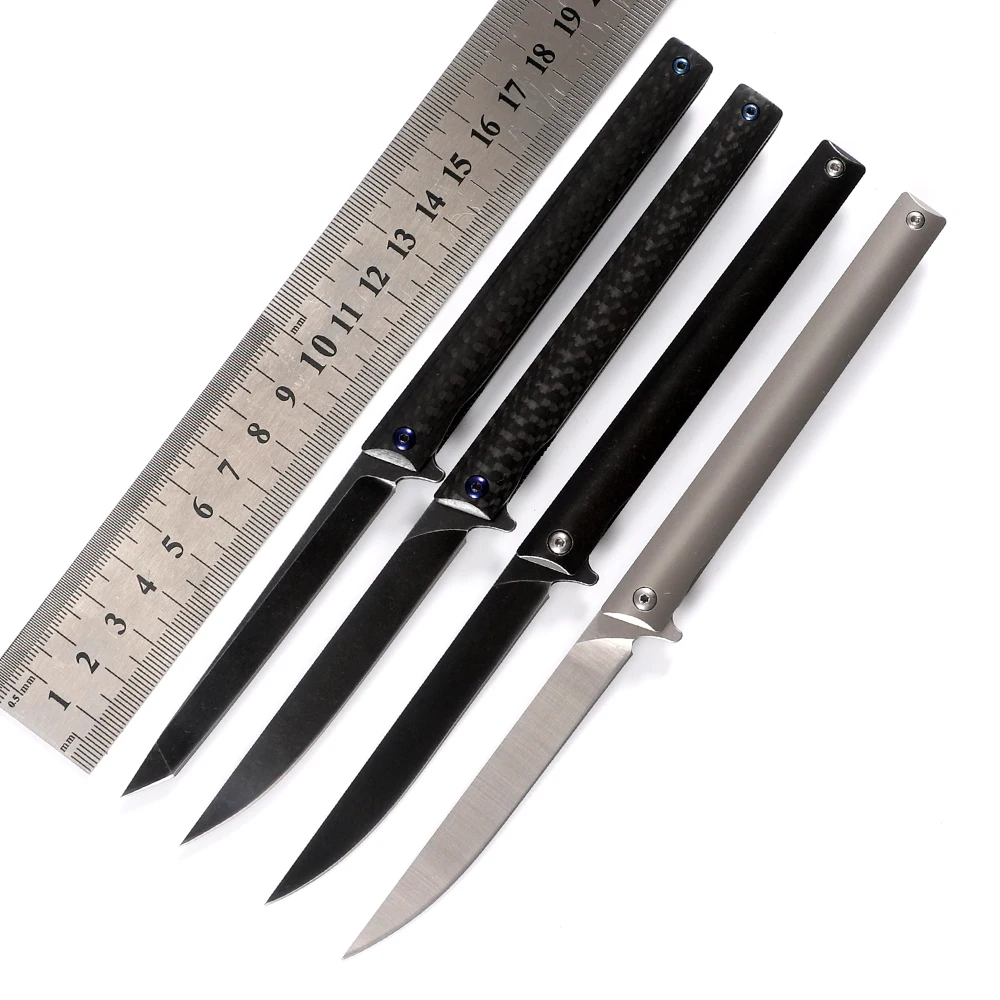 

Folding Knife M390 Blade Steel Carbon Fiber + Titanium Handle Practical Survival Outdoor Camping Hunting Hiking Kitchen EDC Tool