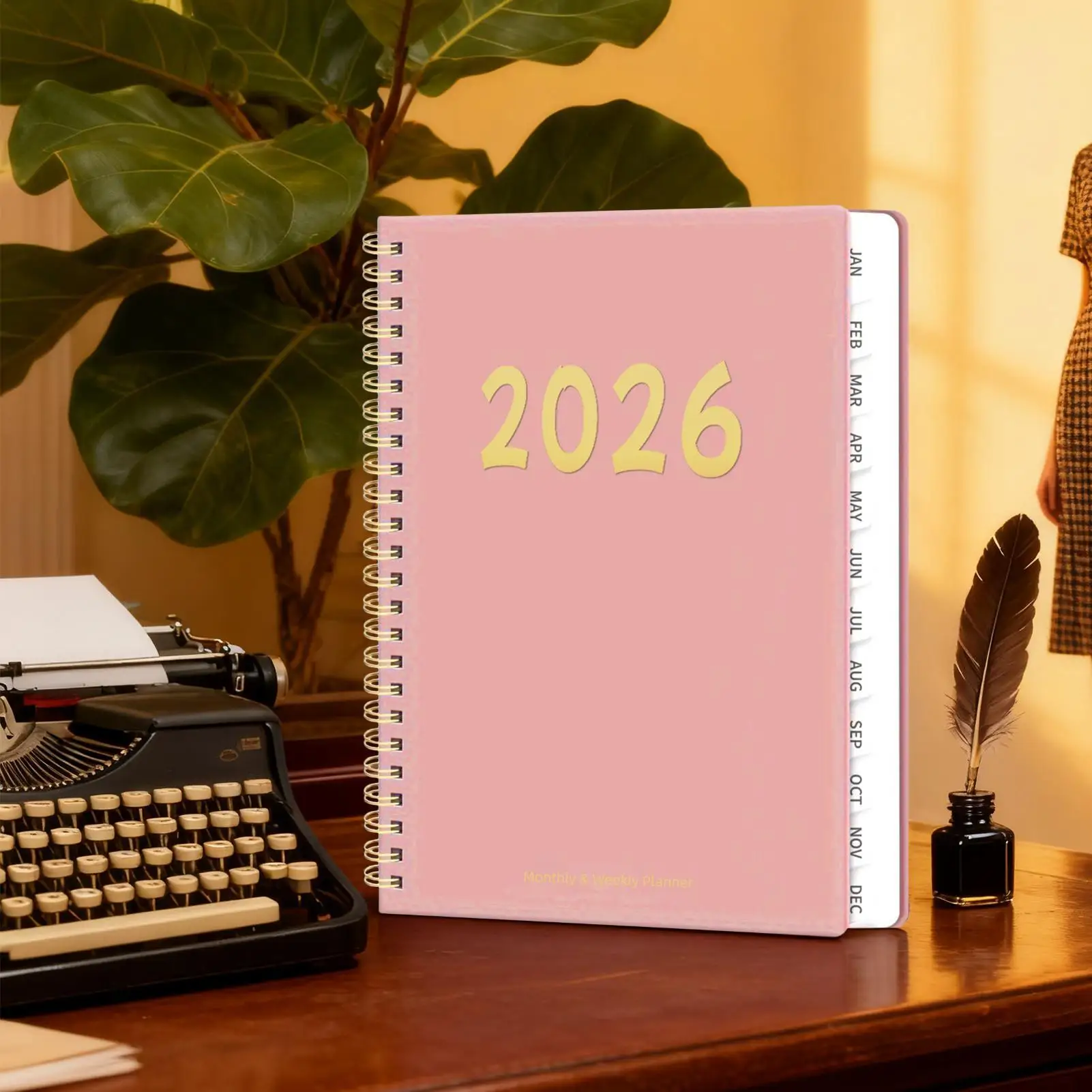 2026 월간 플래너 12개월 스파이럴 바인딩 일정표 2026 주간 월간 플래너 학교 학생 여성 교사 가족용