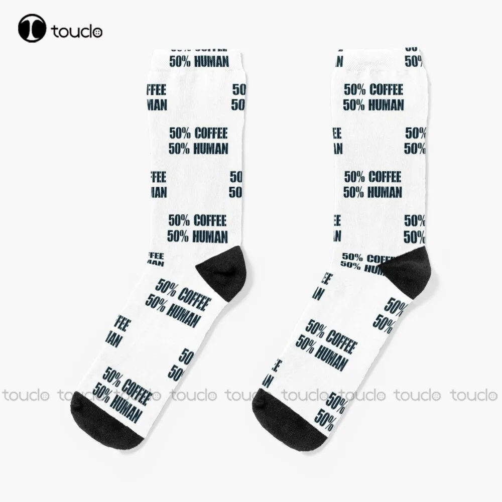 

50% Coffee 50% Human Socks Womens Running Socks 360° Digital Print Unisex Adult Teen Youth Socks Personalized Custom Gift