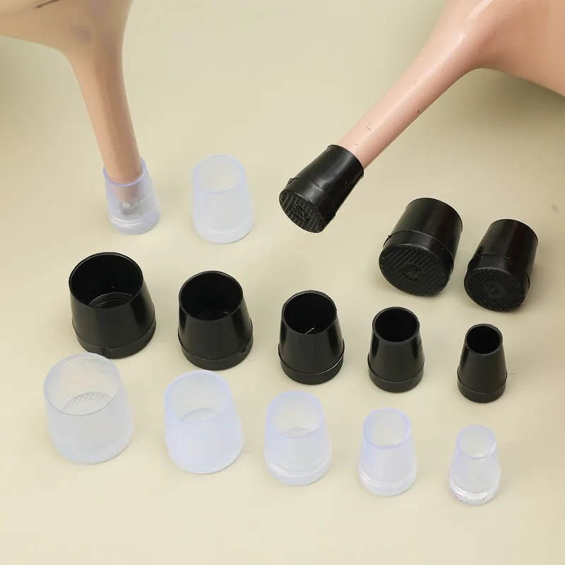 TPU Heel Protector Cap - Slip-On Anti-Slip Noise Reduction Cushion, Black/Clear Shoe Accessory