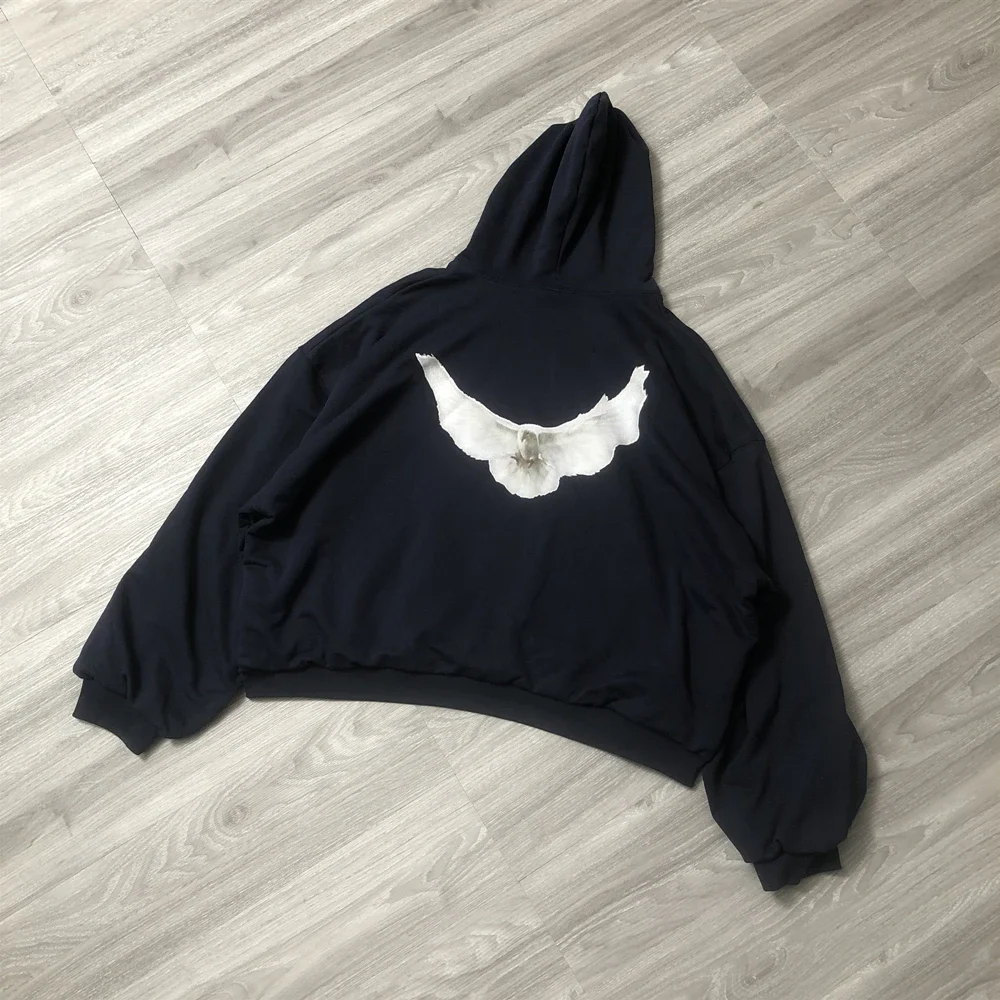 

New Frog Drift Kanye DONDA YZY Street Clothing Best Quality 1:1 Dove Of Peace Loose Oversized Pullover Sweatshirt Hoodie for Men