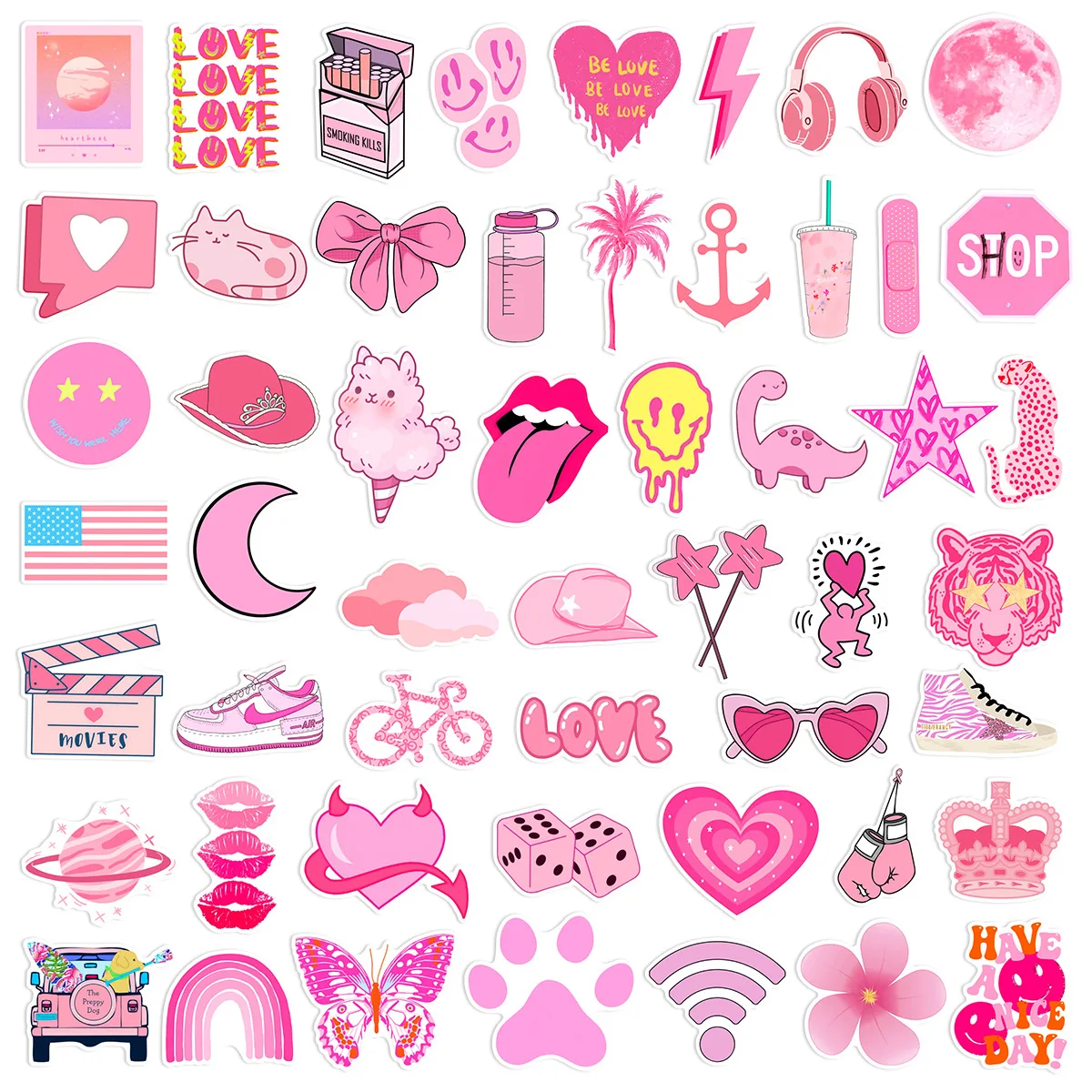 10/50/100PCS Pink VSCO Cute Girl Stickers Aesthetic Skateboard Laptop  Guitar Graffiti Luggage Car Sticker Waterproof Decal Toys - AliExpress