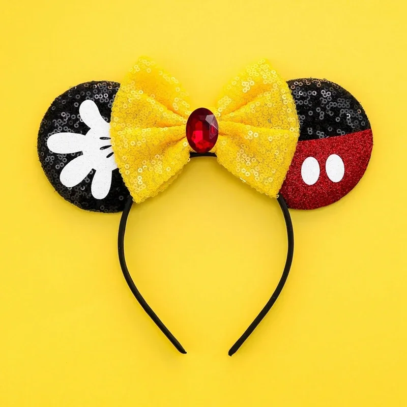 Minnie Mouse Hair Bands Girls Classics Mickey Big Ears Headbands Women Disneyland Pink Bow