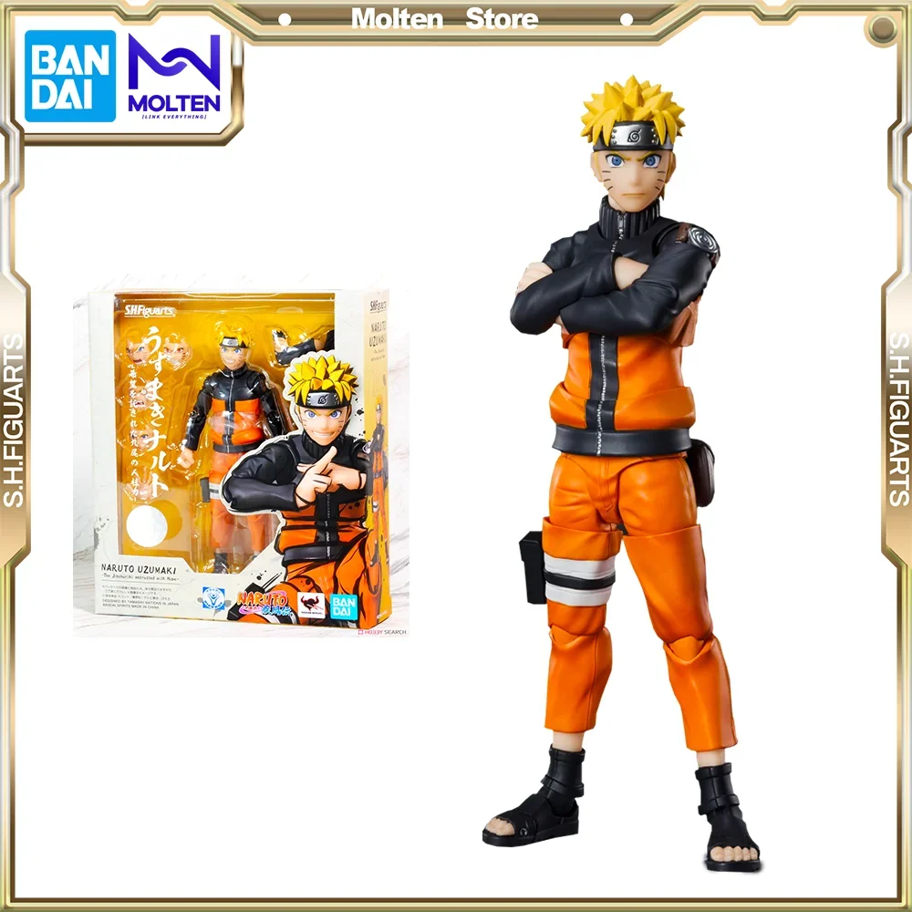 

BANDAI Original Naruto Shippuden S.H.Figuarts Naruto Uzumaki Kurama's Jinchuriki Entrusted with Hope Anime Action Figure Model