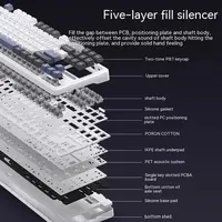 AULA F87 Pro Mechanical Keyboard 2.4g/Usb/Bluetooth Tri Mode Wireless 87 Key Rgb Pbt Gasket 5 Layer Silencing Full Key No Impact - Image 5
