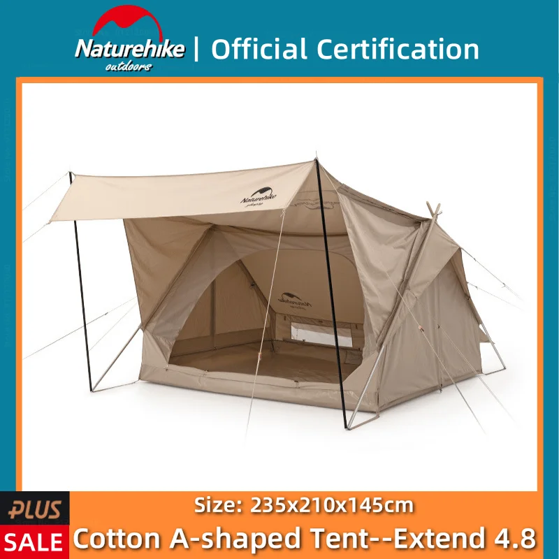 

Naturehike 4.8㎡ Double Layer Cotton Rainproof Lengthen Tent Outdoor Ultra Light Portable Camping Travel Cozy 2 People Shade Tent