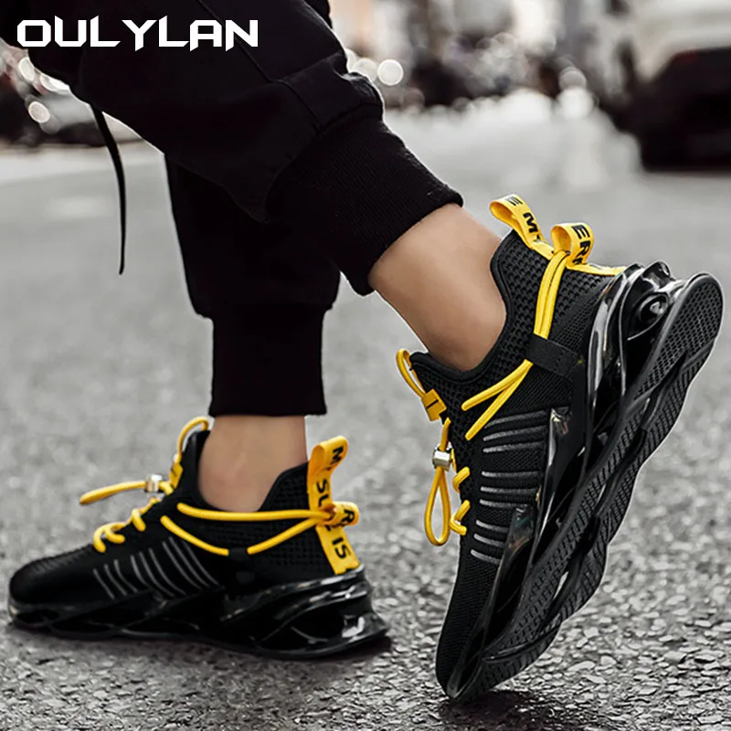 

Oulylan 2024 Lightweight Men's Running Shoes Outdoor Breathable Men Sports Shoes Anti-slip Male Sneakers Fashion Tennis