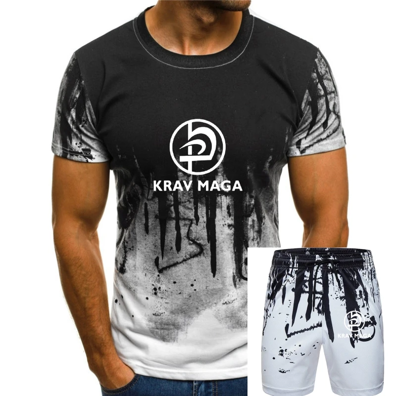 Krav Maga T-Shirt Nera Allamento Arti Marziali Abbigliamento Casual Palestra