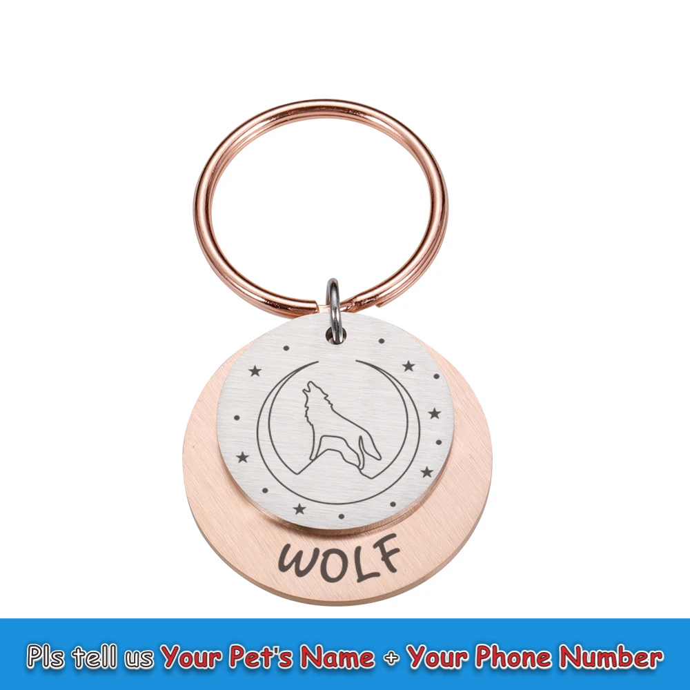 Personalized Engraving Pet ID Tags Anti-lost Dog ID Tag Identification Customized Pet Name Puppy Collar Dog Cat Tag Pet Supplies 