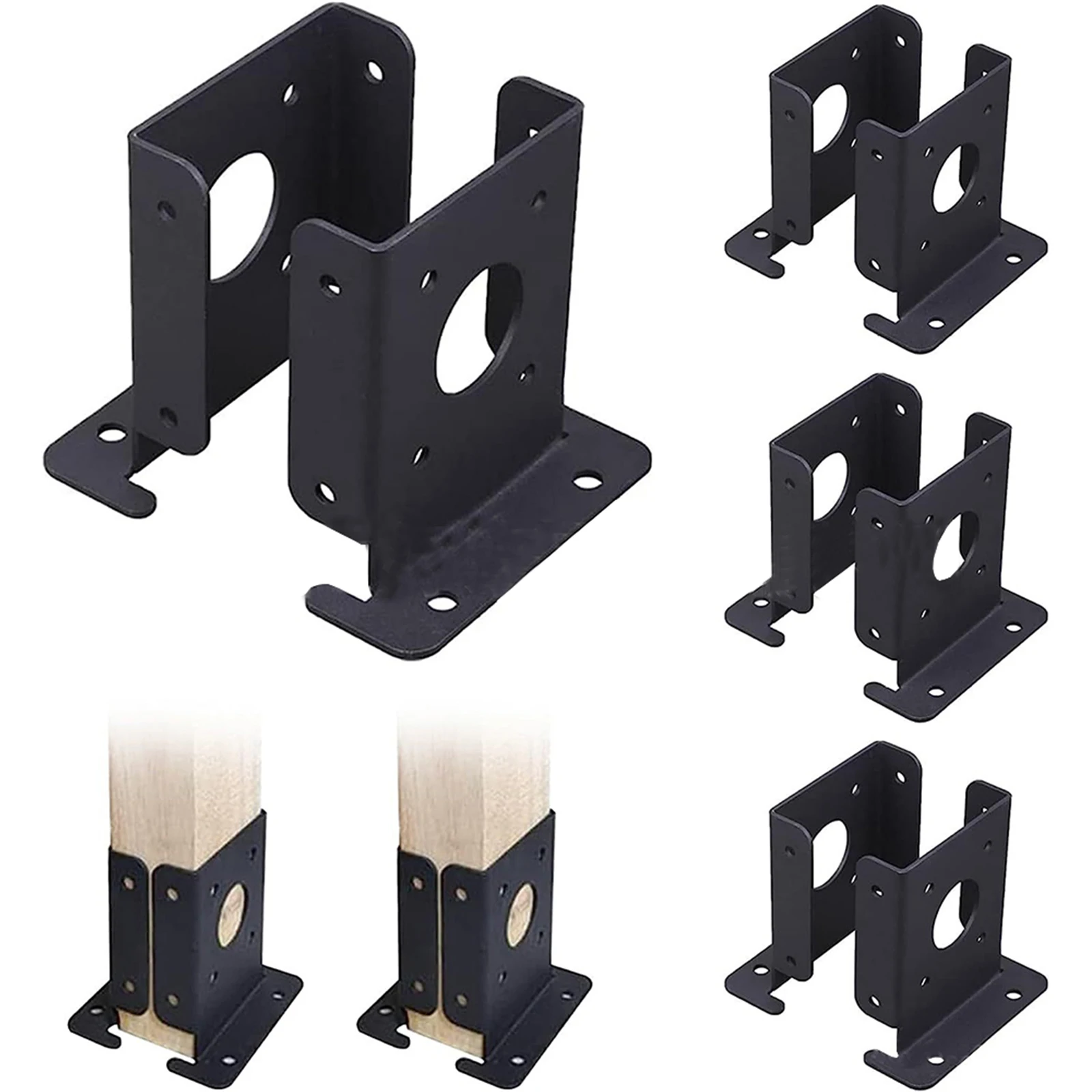 

Sturdy Metal Post Base Brackets 4Pcs Rust Resistant Perfect for Fixing Fence Posts Pergolas and Deck Handrails