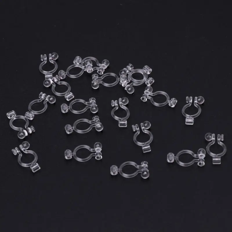 

Practical 20x Invisible Clip-on Earring Converter Allergy-Free Non Pierced Ears Jewelry Findings Wedding Decor for Women