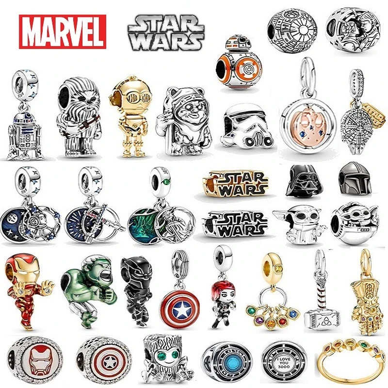 Plata Charms of 925 Silver Disney Marvel The Avengers Series Charms Beads Fit Pandora Bracelet DIY Jewelry Gifts| | - AliExpress