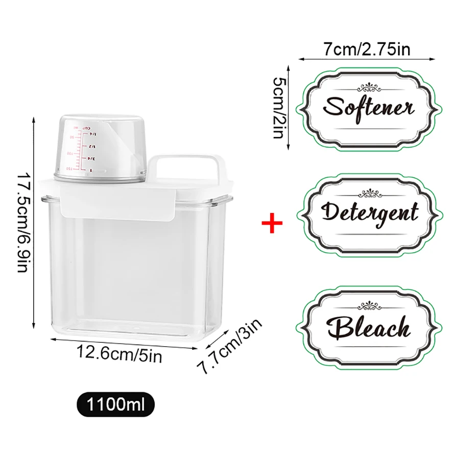 Refillable Laundry Detergent Container with Measuring Cup Washing Powder  Soap Dispenser Multipurpose Storage Bottle Cereals Jar - AliExpress