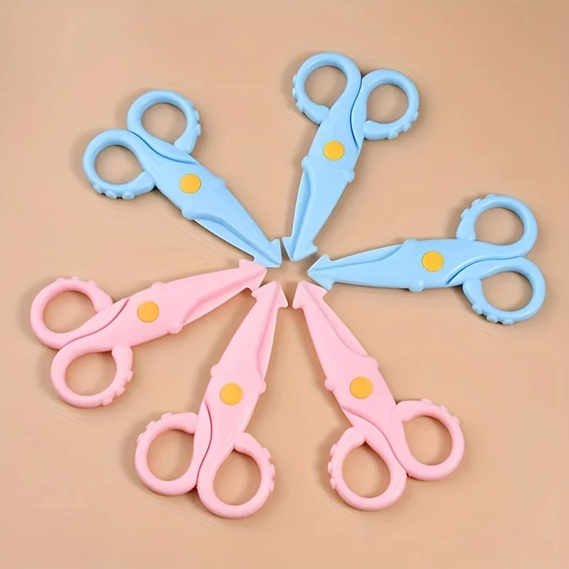 Stationery Scissors Soft Handle Scissors Portable Scissors Cutter 1/2pcs cute squid scissors mini plastic scissors student hand cut paper-cut stationery children