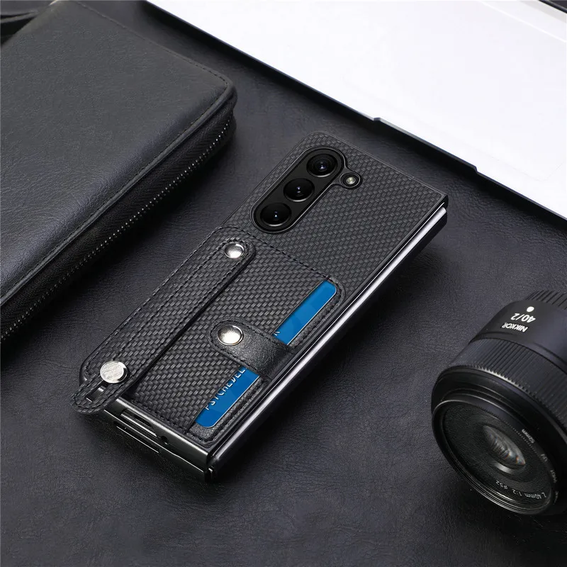 Luxury Case For Samsung Galaxy Z Fold 7 5G 2025 Leather Card Wristband Back Cover For Galaxy Z Fold 6 5 4 3 2 Fold7 Funda | Gaffar India