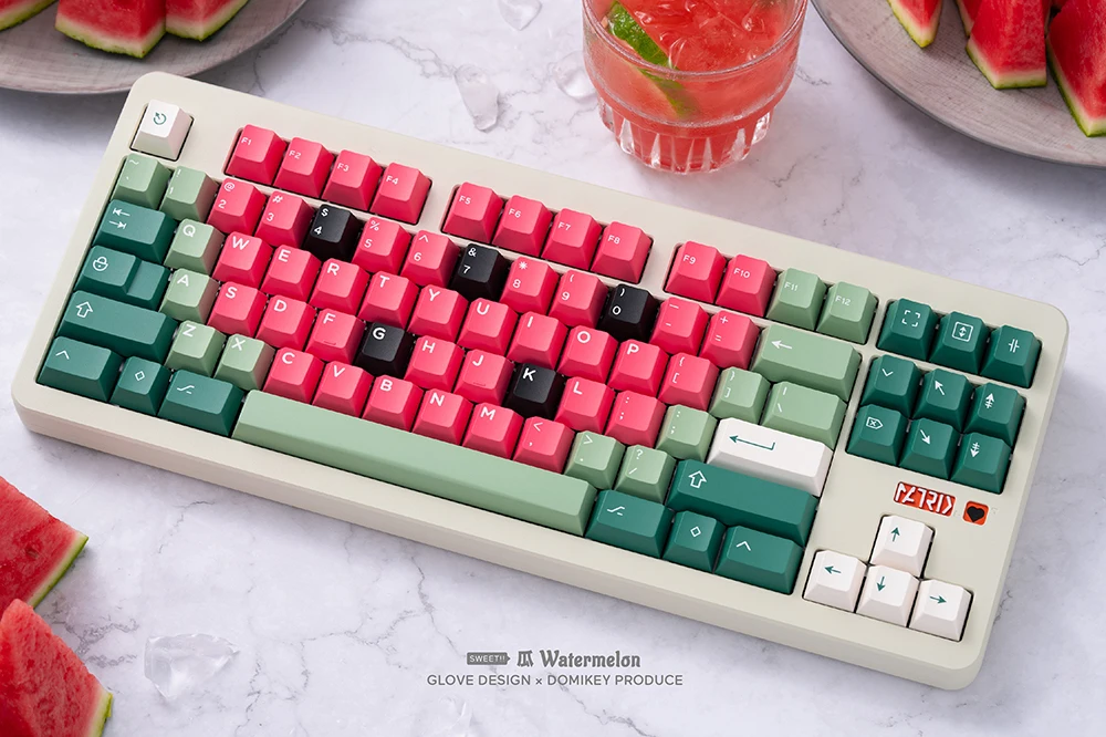 Domikey-x Glove Melancia Keycap Grupo Abs Doubleshots Cereja Perfil para Teclado 87 Tkl 104 Ansi Xd64 Bm60 Xd68 Bm87 Bm65 - Imagem 4