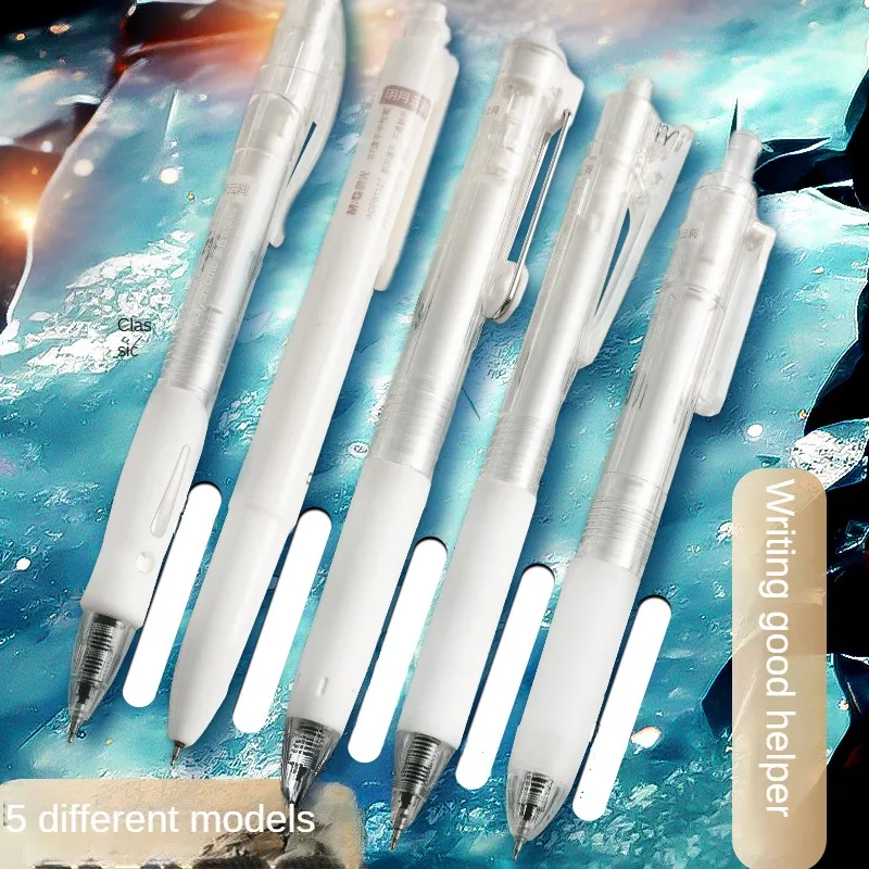 M&G 5pcs Gel Pen 0.5mm Black Gel Pens Quick-drying ST Tip Signature Pen White Pens for Students Exam Office 3