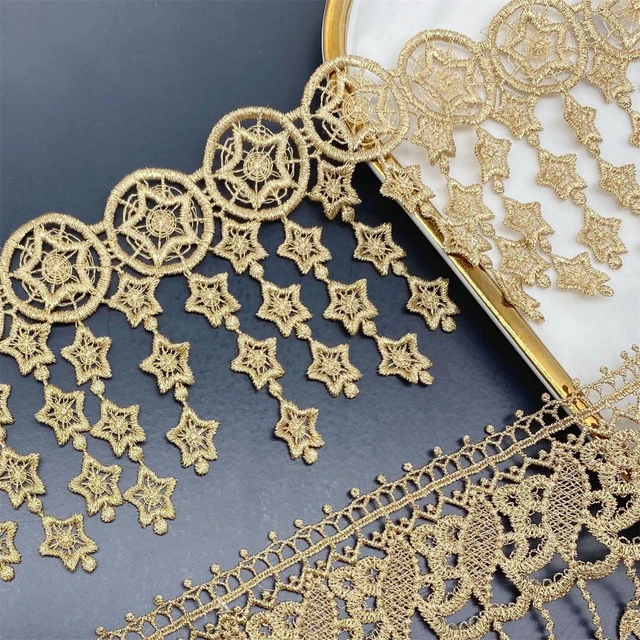 10 Yards Gold Lace Trim For Bridal,costume Or Jewelry Crafts And Sewing,2.7  Inch - Lace - AliExpress