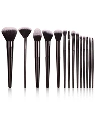 Complete Fashion Makeup Brush Set with Holder, Beauty Sponge, and Powder Puff - 21 Pieces (14pcs makeup brushes)