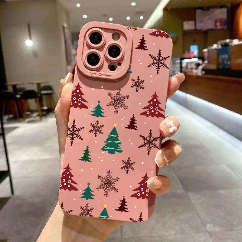 Festive Christmas Tree Graphic Shockproof Phone Case with Bumper Protection