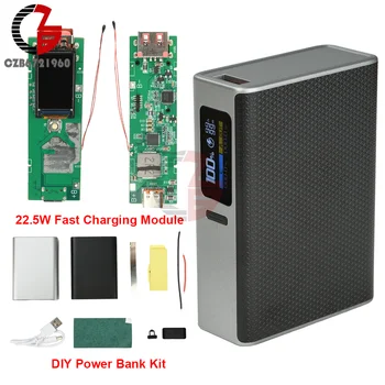 Modulo di ricarica rapida da 22,5 W Custodia per batteria 21700 Kit Power Bank fai-da-te Tipo-C + Interfaccia USB Scheda di protezione carica di alimentazione portatile