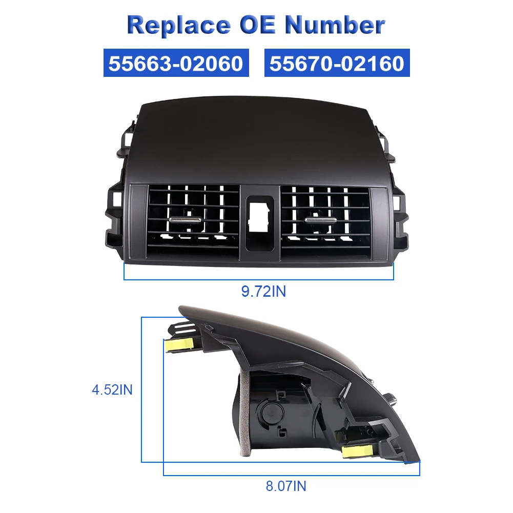 Air Conditioning Outlet Cover Black Car A/C Vent for Toyota Corolla