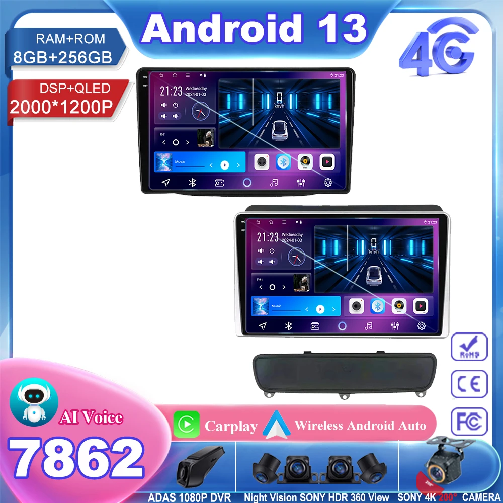 

7862 ЦП для Kia Sorento 2 II XM 2012 - 2021 Android 13 автомобильное радио, стерео, мультимедийный плеер, GPS-навигация, стандартный Wi-Fi, HDR, QLED экран