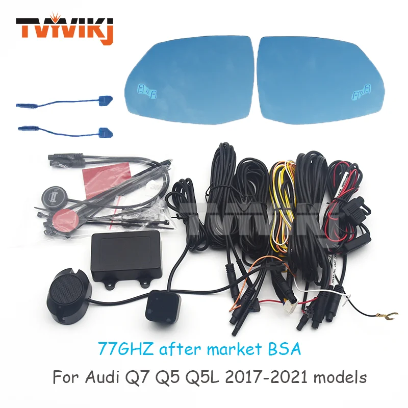 

Боковое зеркало заднего вида 77 ГГц, синее стекло, система обнаружения для помощи в слепой зоне для Audi Q7 Q5 Q5L 2017-2021, антибликовое покрытие