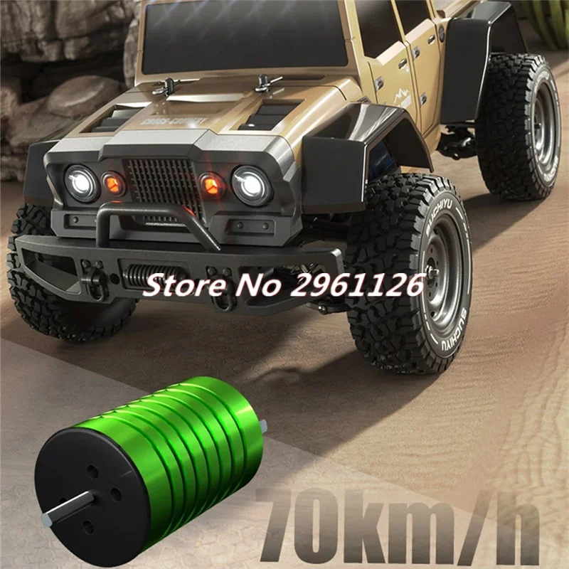 70KM/H High Speed Electric Remote Control Car 2.4G 4WD 1:16 LED Headlights Vehicle Crawler Climb Off Road Brushless RC Car Toy 4