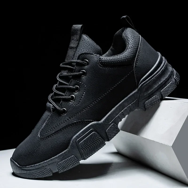 Men Vulcanized Shoes 2024 Fashion Casual Platform Sports Lace Up Oxford Outdoor Jogging Safety Flat Men Shoes Zapatillas Hombre