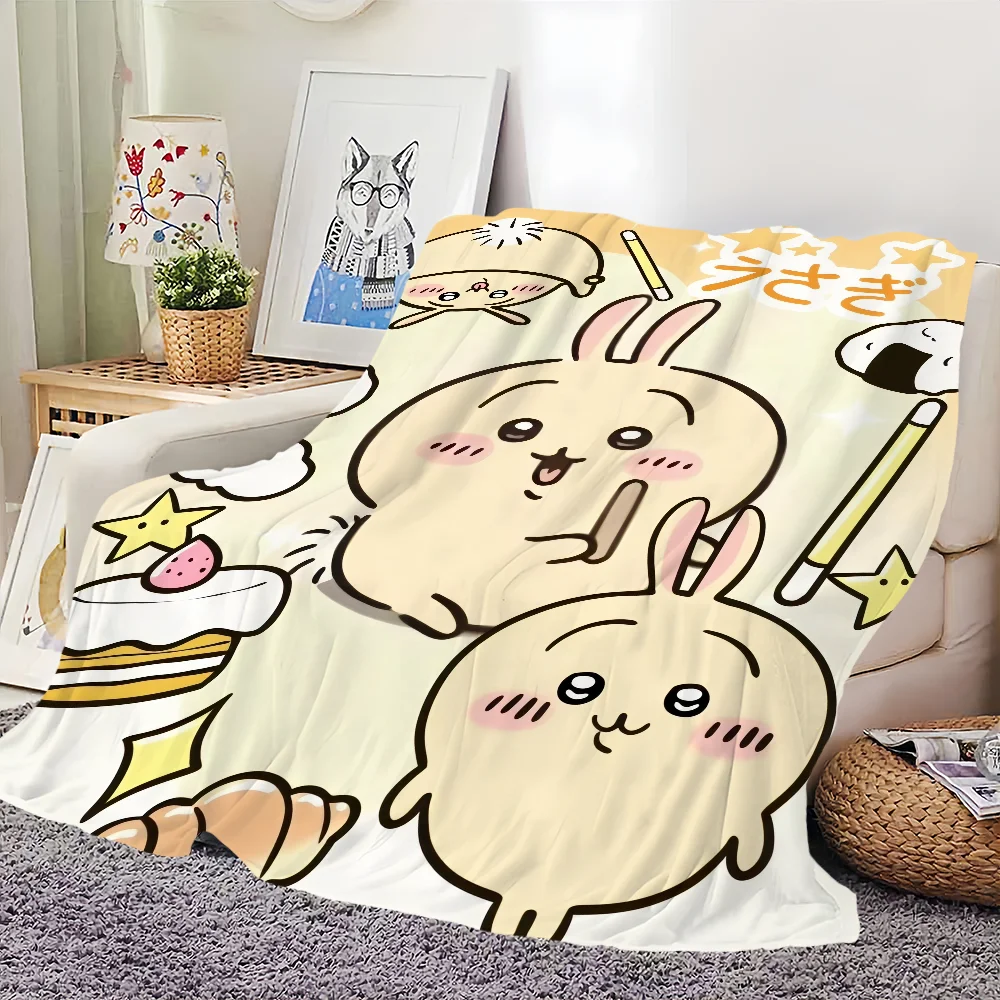Cartoon C-Chiikawasss Blanket Skin friendly comfort warm soft plush blanket suitable sofa living room office bedroom 3