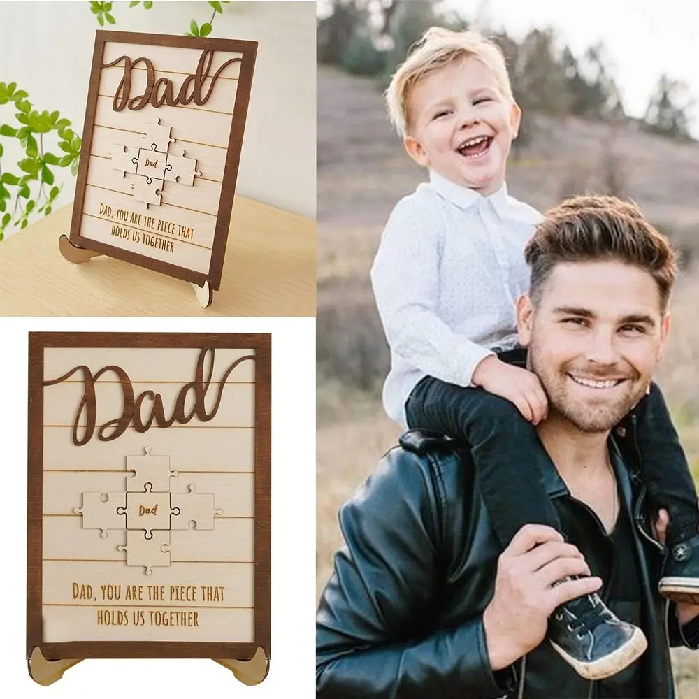 

for Living Room Wall Art Dad Birthday Gift Gifts For Dad Husband Rustic Wood Puzzle With Name Sign Plaque Piece Sign