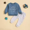 0-3Years Newborn Infant Baby Boys Clothes Sets Toddler Letter Print Long Sleeve Sweatshirt Tops Pants Fall Winter 2Piece Outfits 1