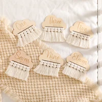 Baby Milestone Monthly Milestone Wooden Tassel Milestone Cards  Baby Newborn Photo Accessories Photography Props Newborn Gift 5