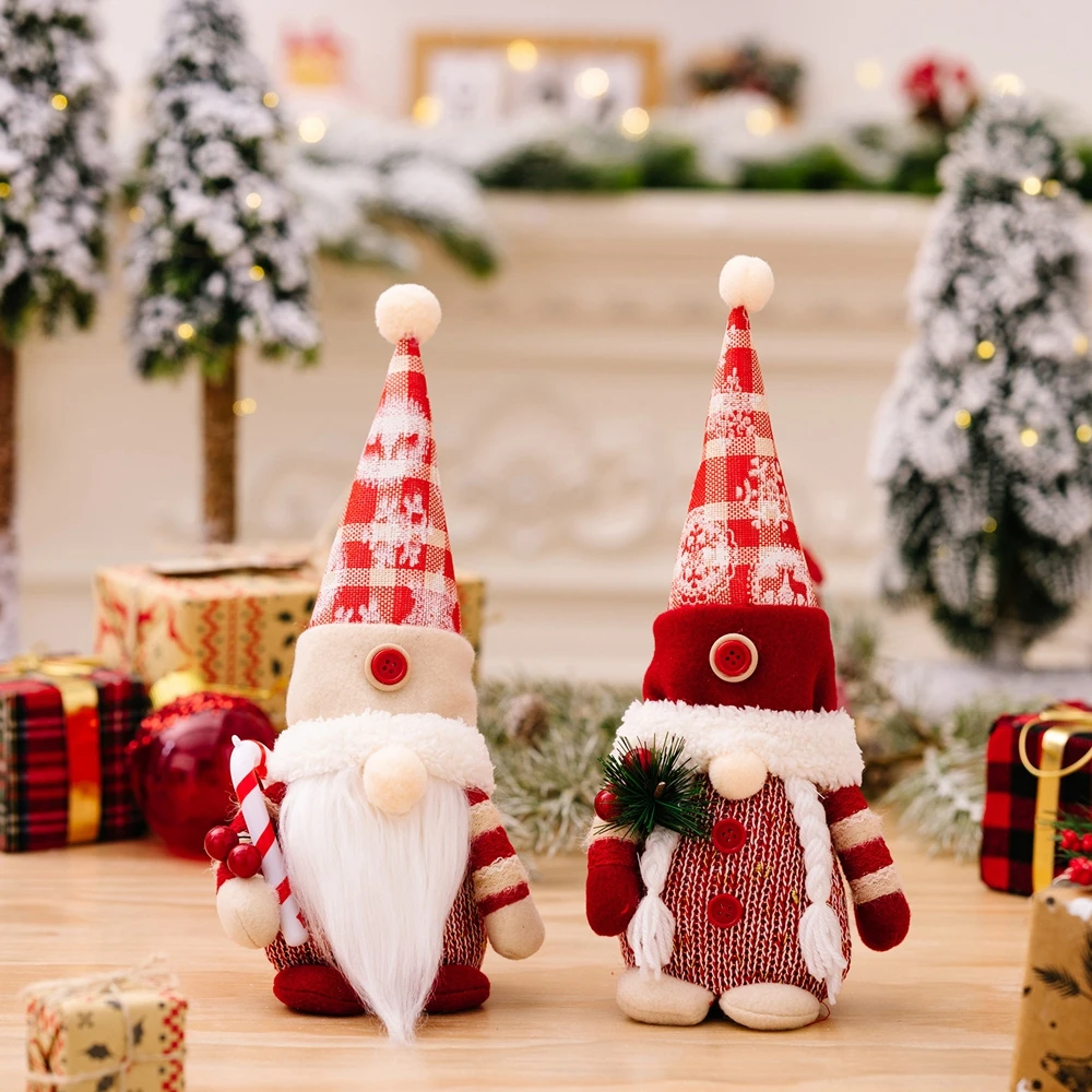 

Christmas Gnomes Holiday Decoration Santa Gnome Handmade Swedish Tomte Gnomes Plush Elf Figurine Plush Doll Table Ornaments
