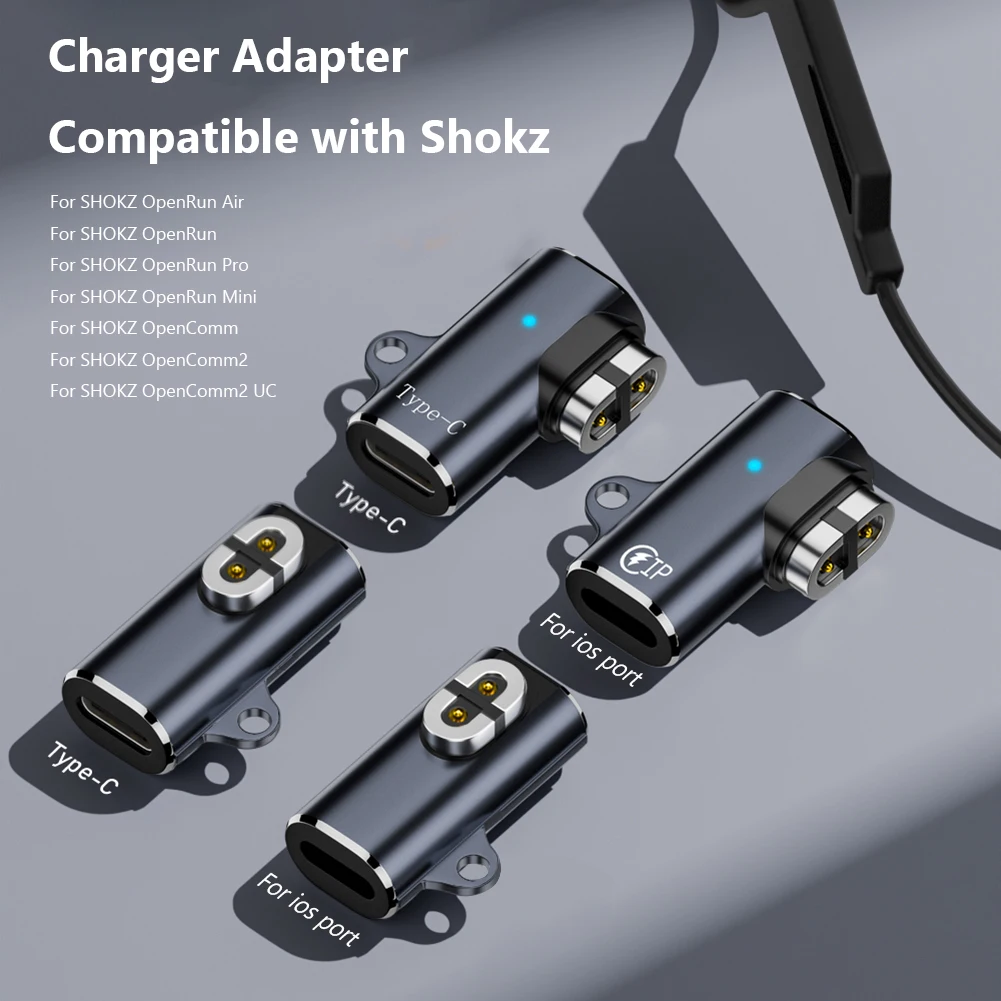 USB C/For iOS To Magnetic Adapter Charger Adapter Charging Cable for AfterShokz OpenRun Air/Pro/Aeropex AS800 S803