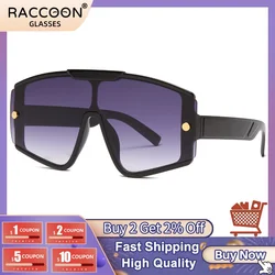 2022 Newest Fashion Oversized One-Piece Lens Goggles For Men Women Uv400 Vintage Sunglasses Big Frame Sun Glasses Google Oculos