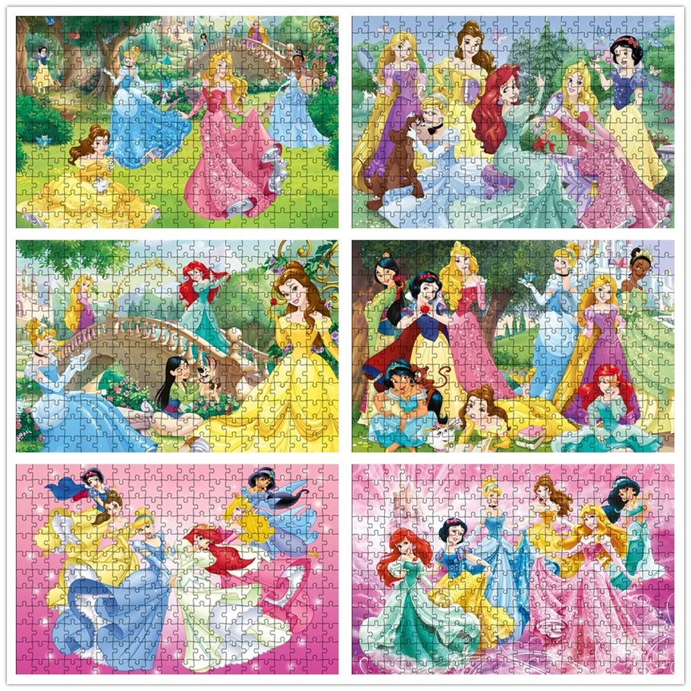 

Disney Princess Snow White 300/500/1000 Pieces The Little Mermaid Jigsaw Puzzle Cartoon Toys for 3-5 Years Children Girls Gift