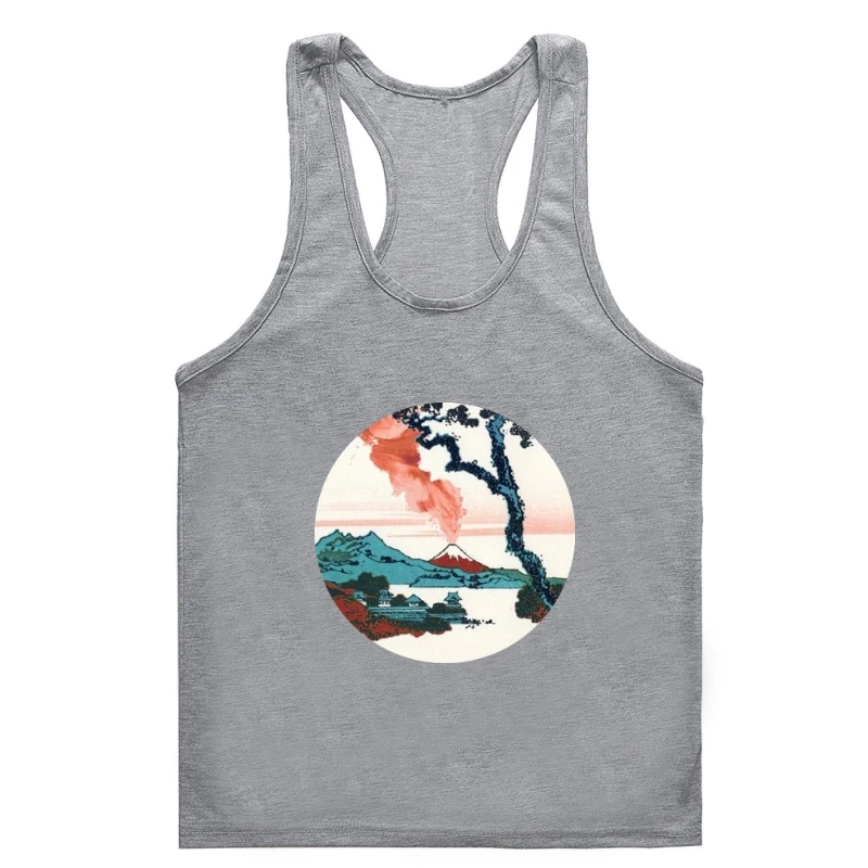 

Hokusai View Of Mount Fuji Мужская одежда для тренажерного зала Мужская модная Свободная майка мужская простая Винтажная Майка мужская крутая майка большого размера